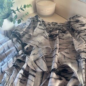 H&M Gray Mandarin Collar Blouse